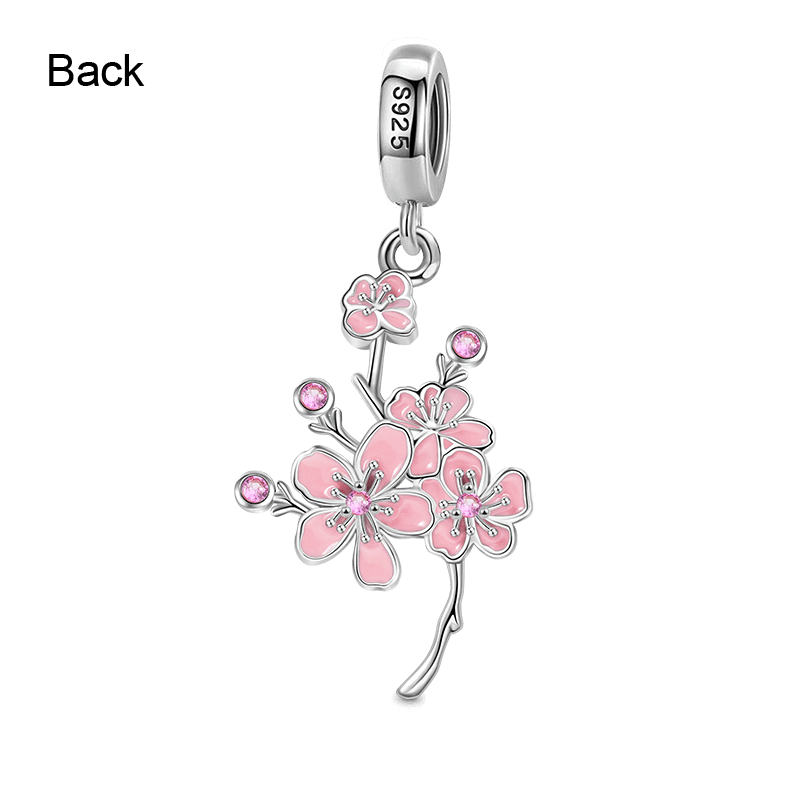 Cherry Blossoms Pendant Dangle Charm Sterling Silver_2