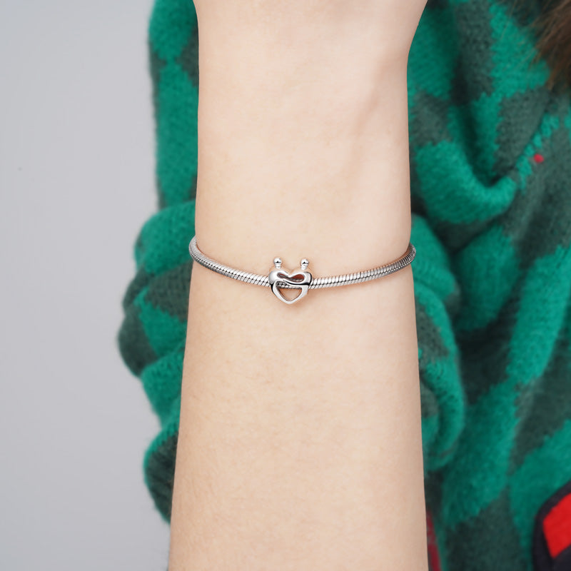 Lover Embraces Heart Charm Bead 925 Sterling Silver_4