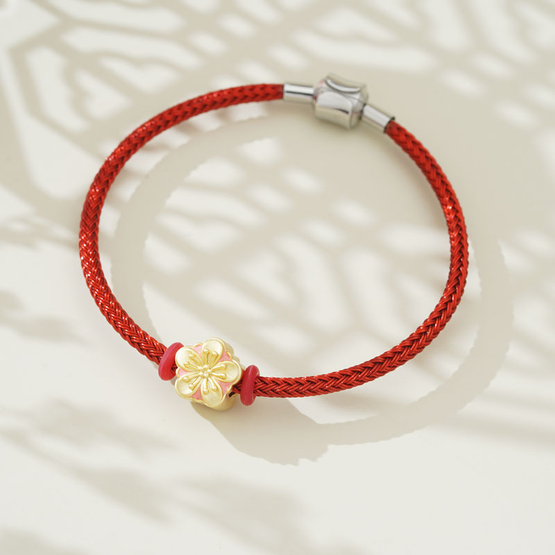 Gnoce Red Basic Bracelet with 2 Pieces of Stoppers_3