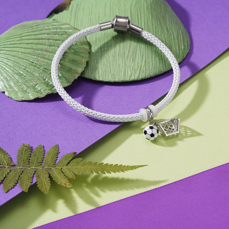 Gnoce White Basic Bracelet with 2 Pieces of Stoppers_3