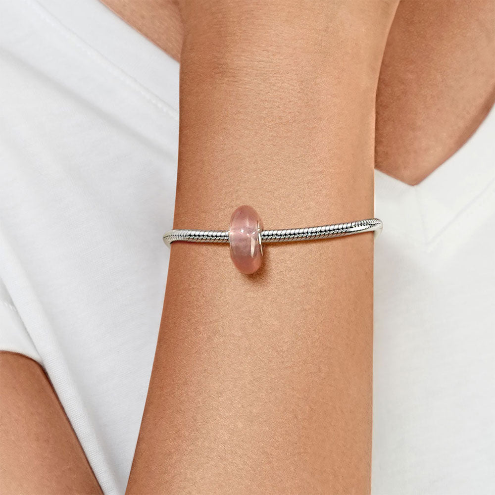 Gnoce Natural Pink Stone Heart Hole Charm_5