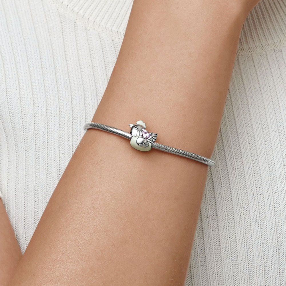 Gnoce Chinese Zodiac Rooster Embraces Heart Gem Charm_5