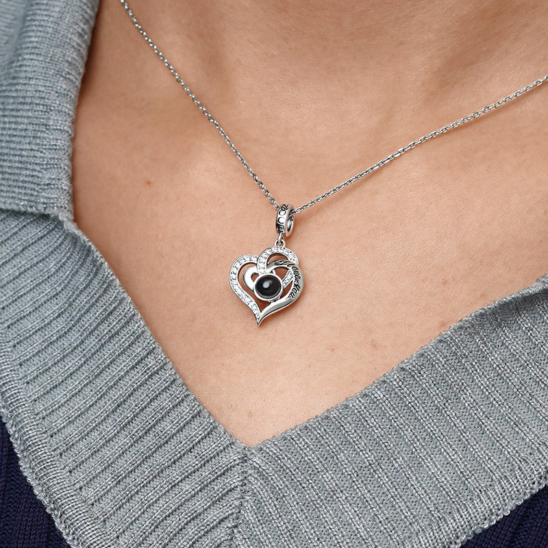 Gnoce Projection Love Heart Personalized Photo Pendant Dangle Charm_6