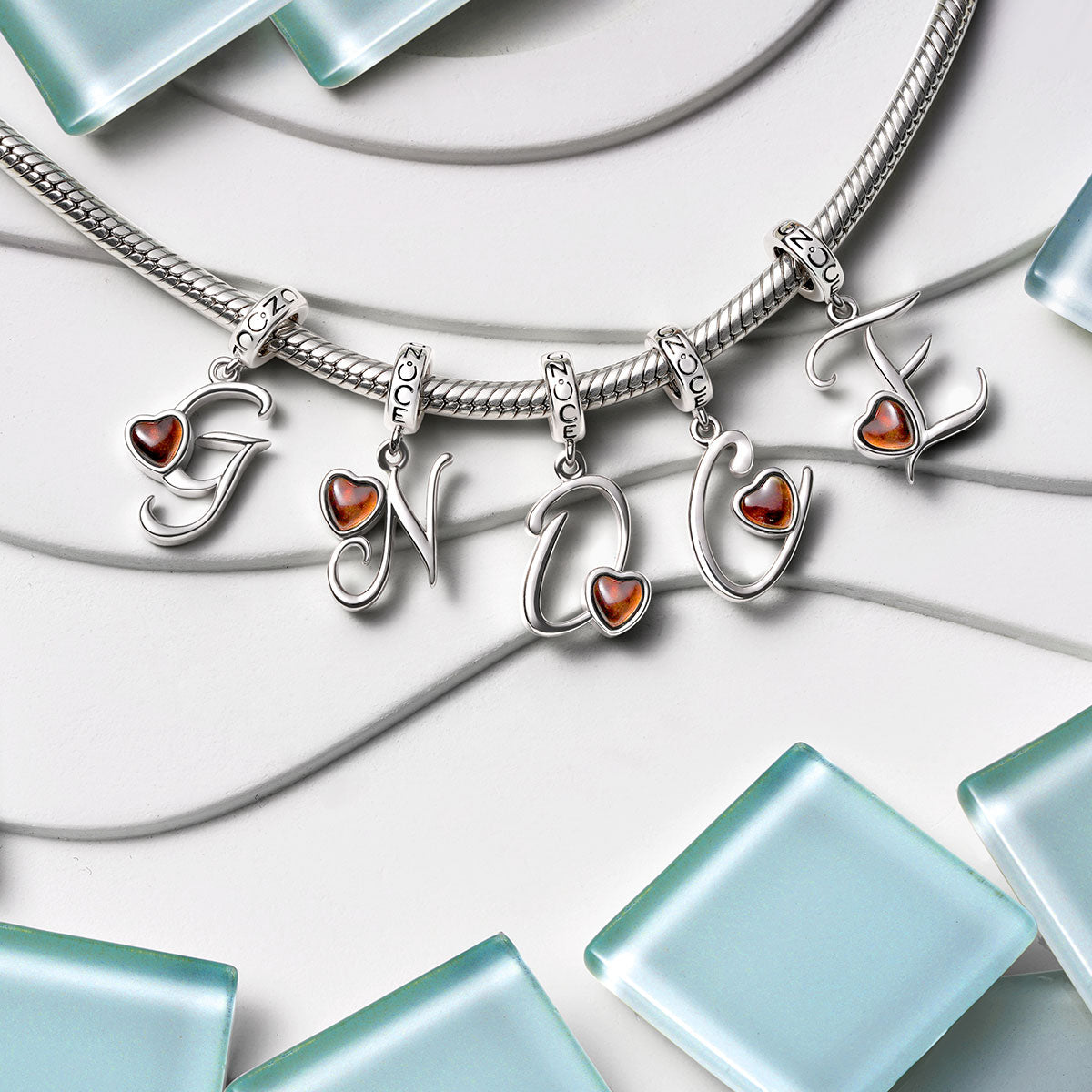 Gnoce Best Initial Letter Mood Pendant Dangle Charm_6