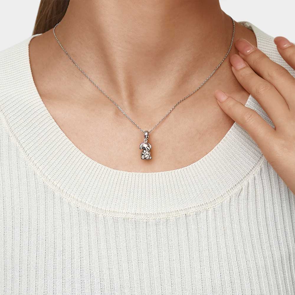 Gnoce Embrace Love Elephant & Baby Pendant Dangle Charm_7