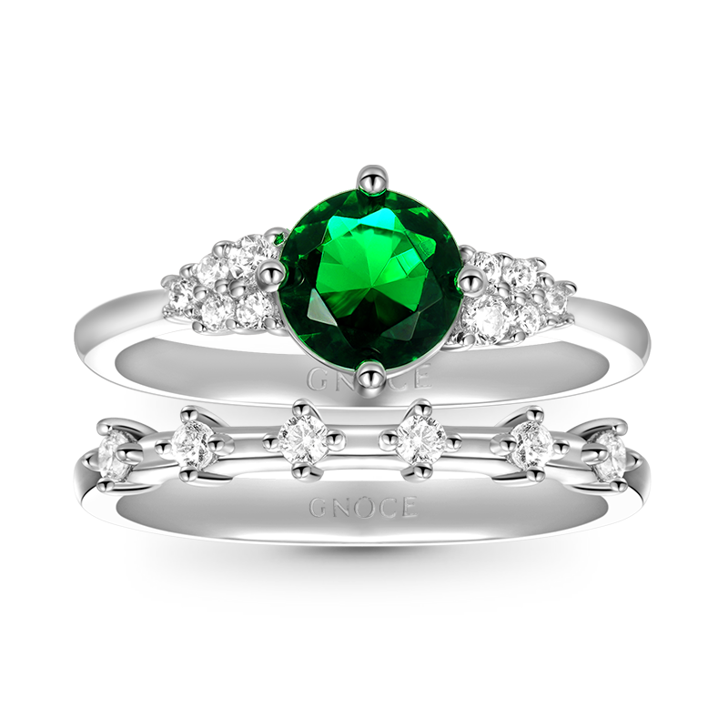 Gnoce Vintage Round Cut Stackable Ring Set_1