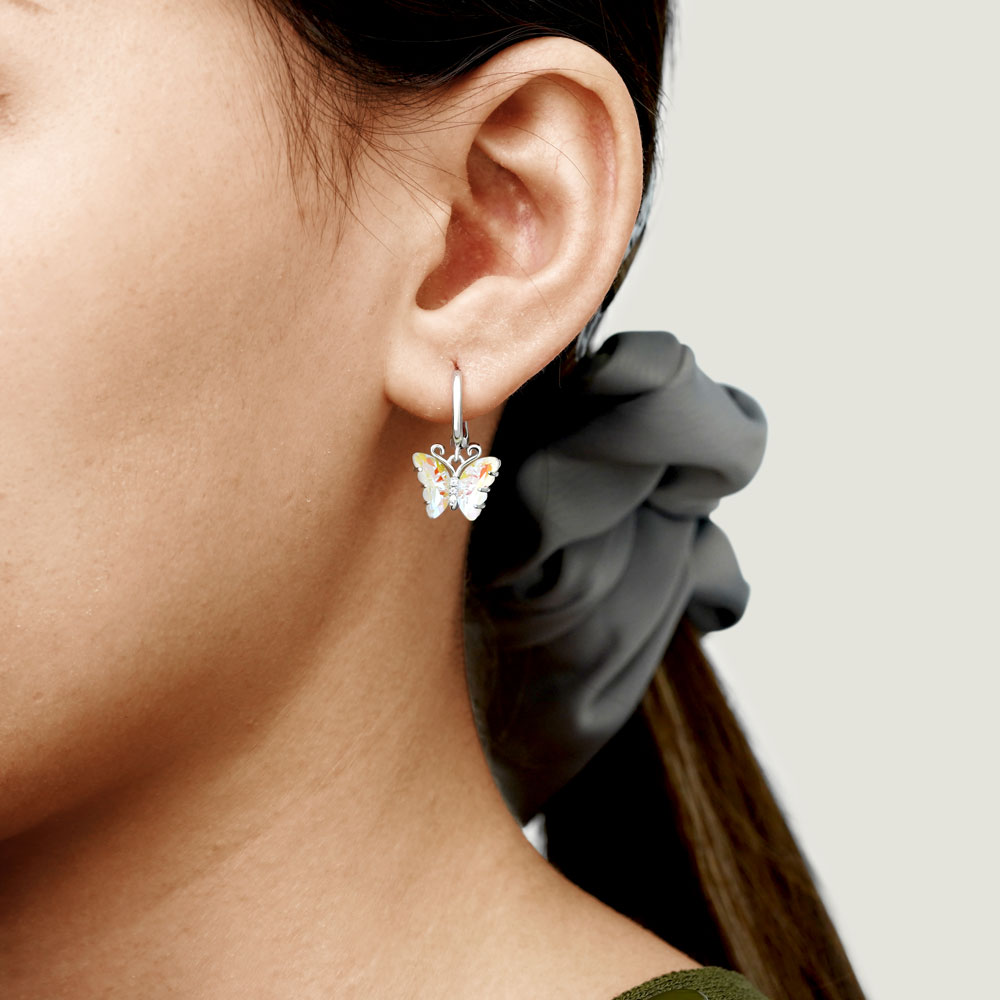 Gnoce Fantasy Butterfly Leverback Dangle Earrings_4