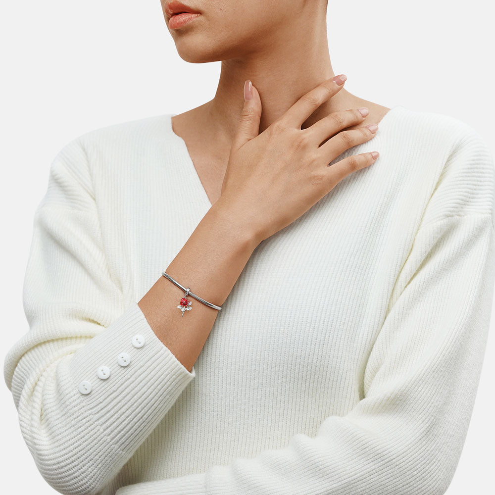 Gnoce Jun.Birthday Flower Rose Pendant Dangle Charm_5