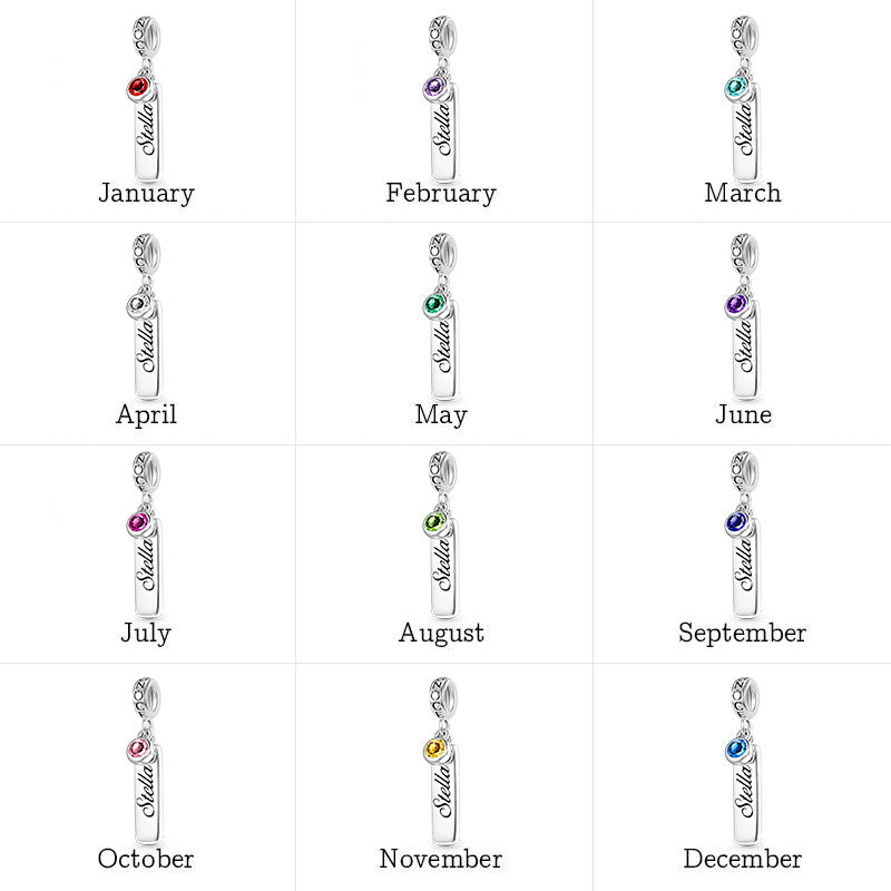 Gnpce Classic Bar Birthstone Engravable Pendant Dangle Charm_8