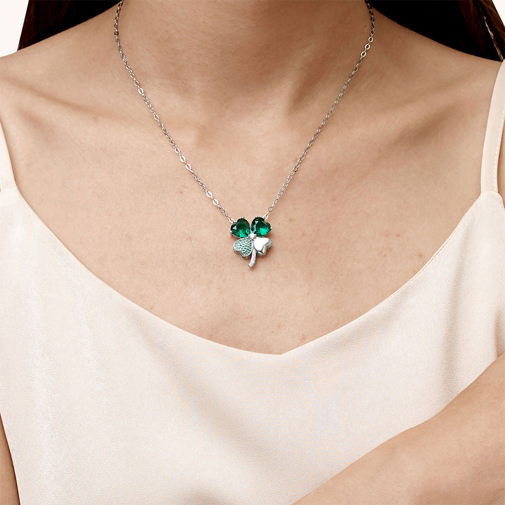 Gnoce Lucky Four Leaf Clover Necklace_5