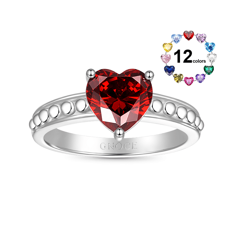 Gnoce Birthstone Heart Ring_1