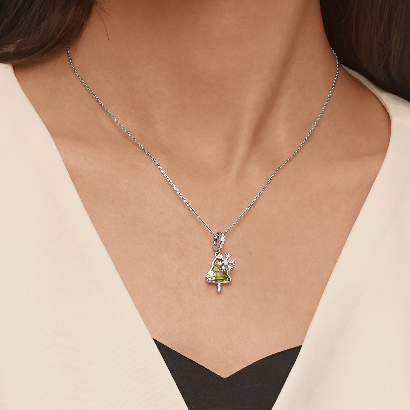 Gnoce Snowing Christmas Tree Pendant Dangle Charm_6