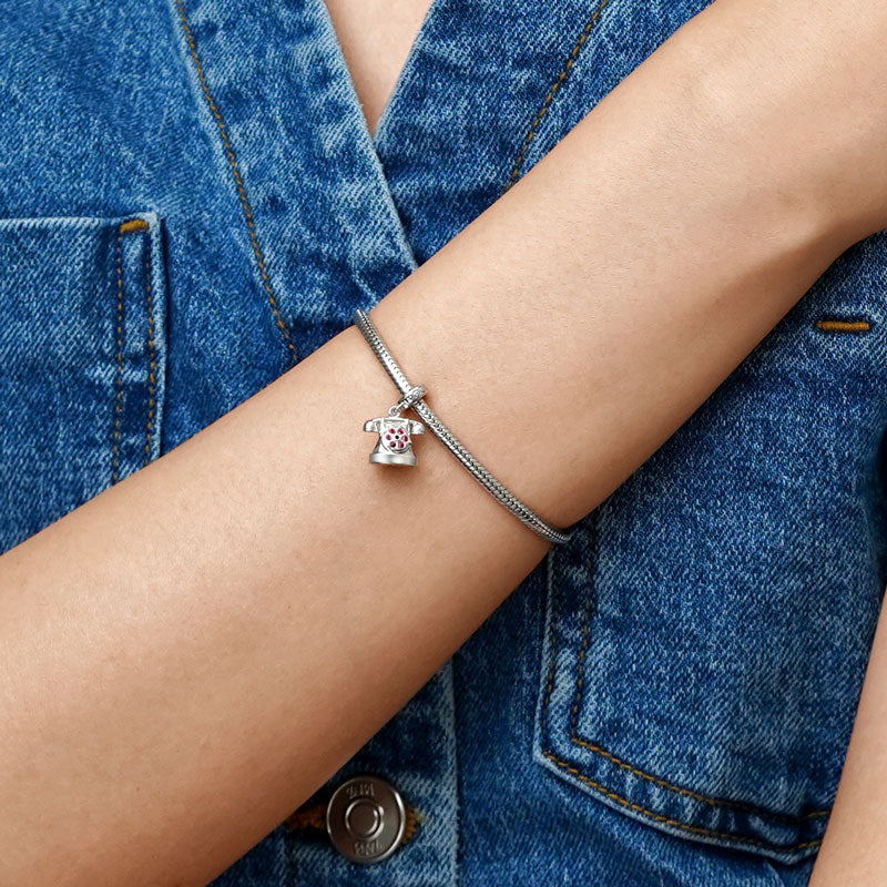 Gnoce Antique Telephone Pendant Dangle Charm_5