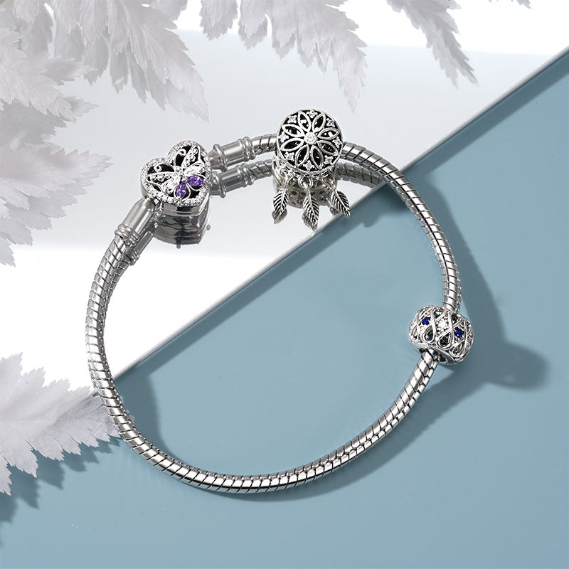 Gnoce Heart Butterfly Engravable Snake Chain Bracelet_3