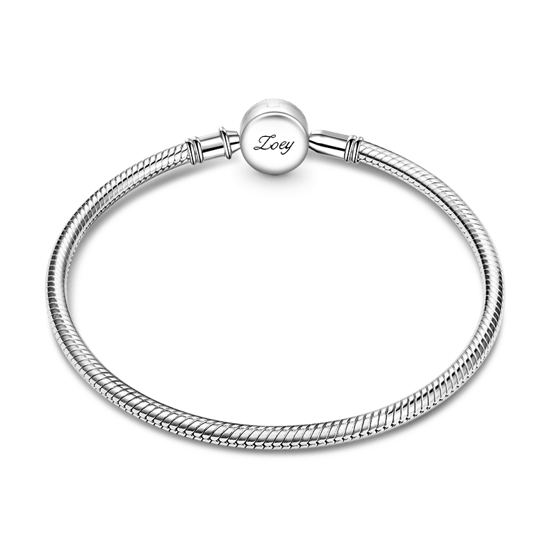 Gnoce Blue Ocean Waves Engravable Snake Chain Bracelet_2