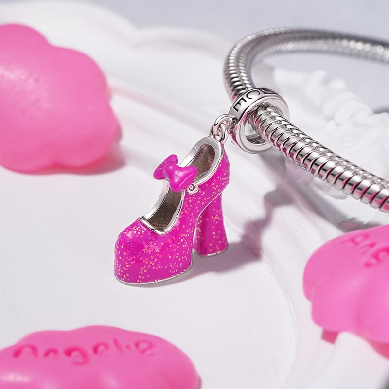 Gnoce Sexy Pink High Heel Pendant Dangle Charm_3