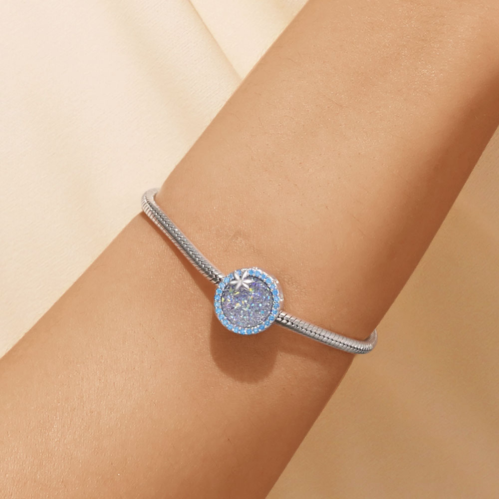 Gnoce Christmas Blue Snowflake Crystal Charm_5