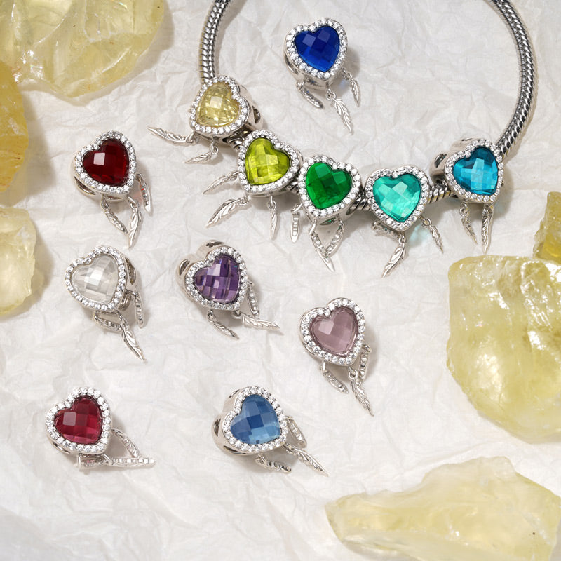 Gnoce Birthstone Dream Catcher Heart Charm_2