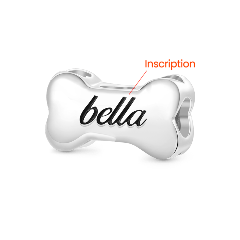 Gnoce Engravable Dog Bone Birthstone Pet Charm_3