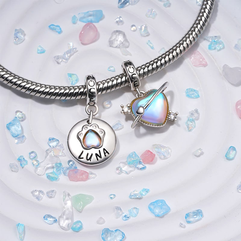 Gnoce Planet Heart Pendant Dangle Charm_3