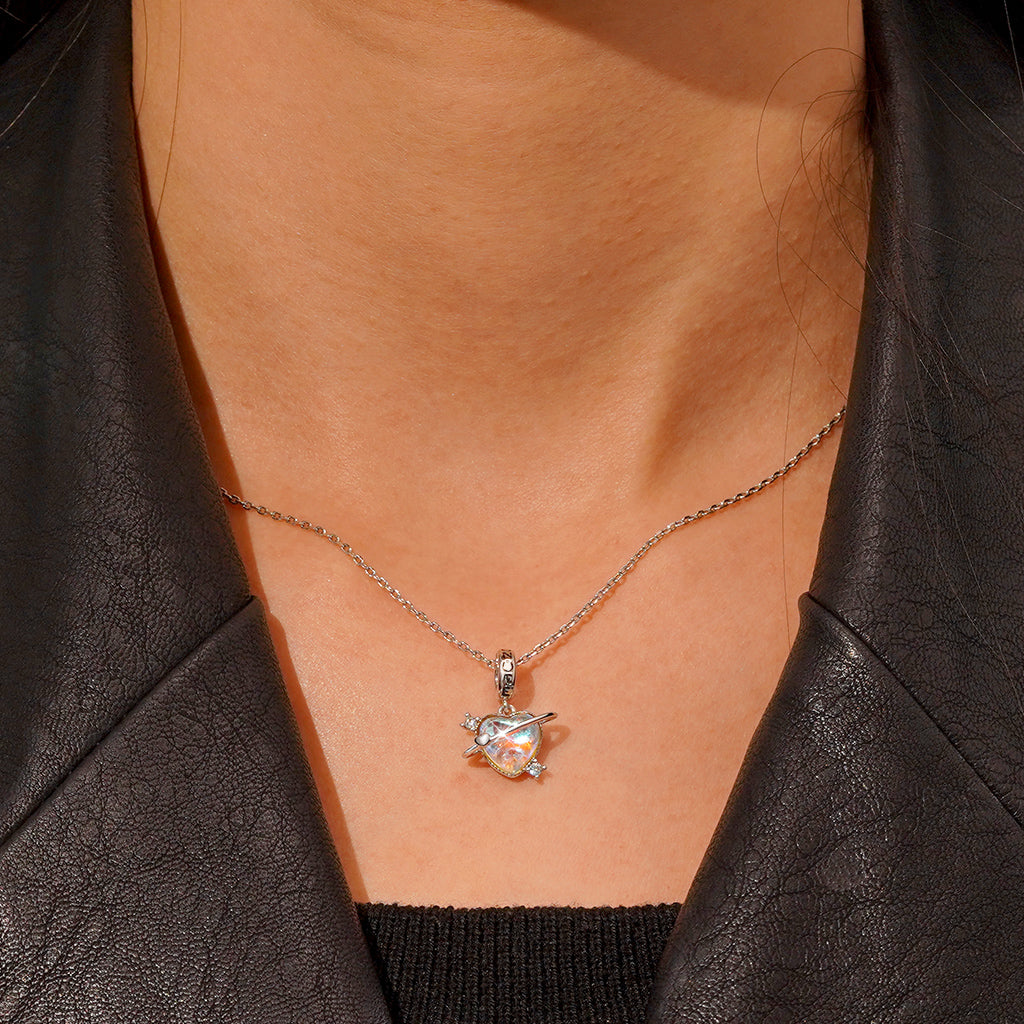 Gnoce Planet Heart Pendant Dangle Charm_4