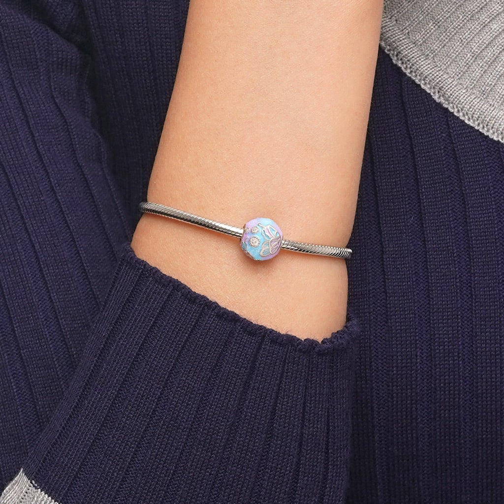 Gnoce Purple Butterfly Circle Charm_5