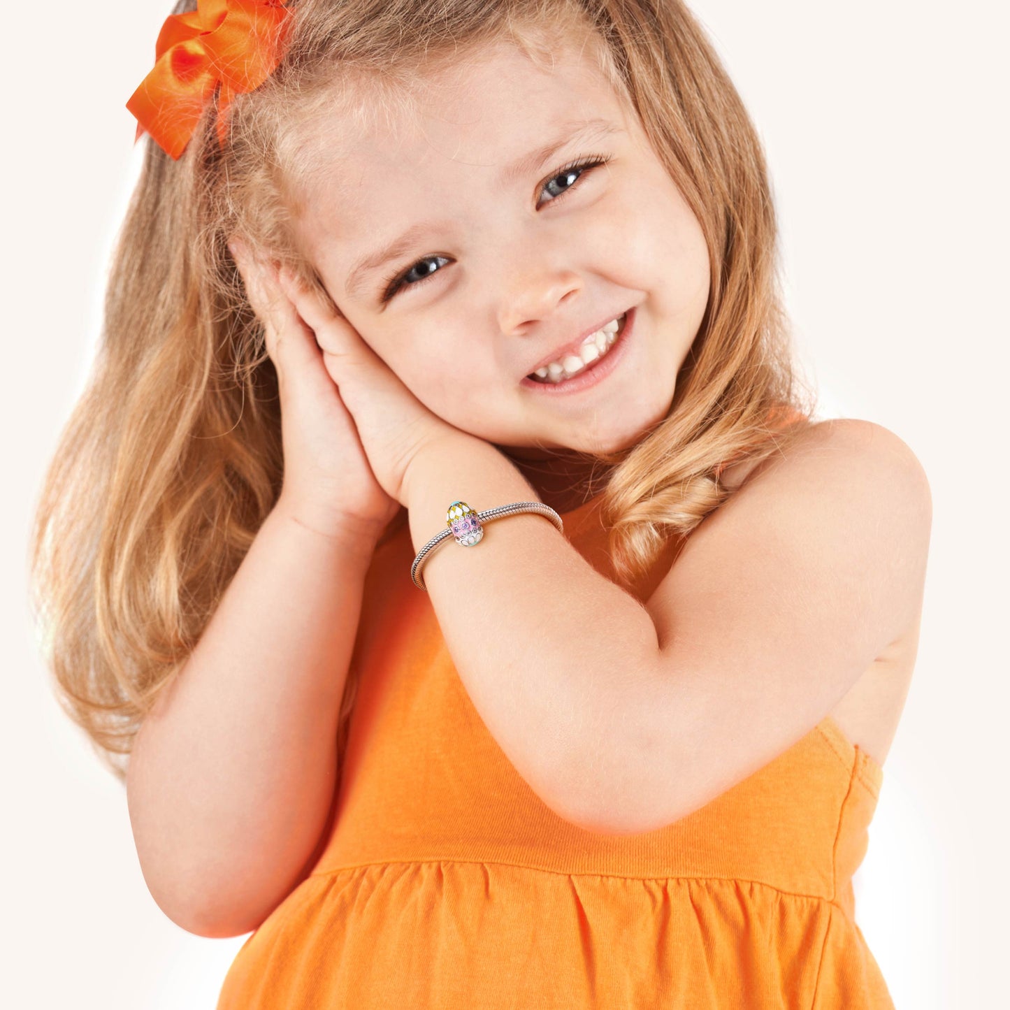 Gnoce "Easter Gift" Multicolor Easter Egg 925 Sterling Silver Charm Bead_5