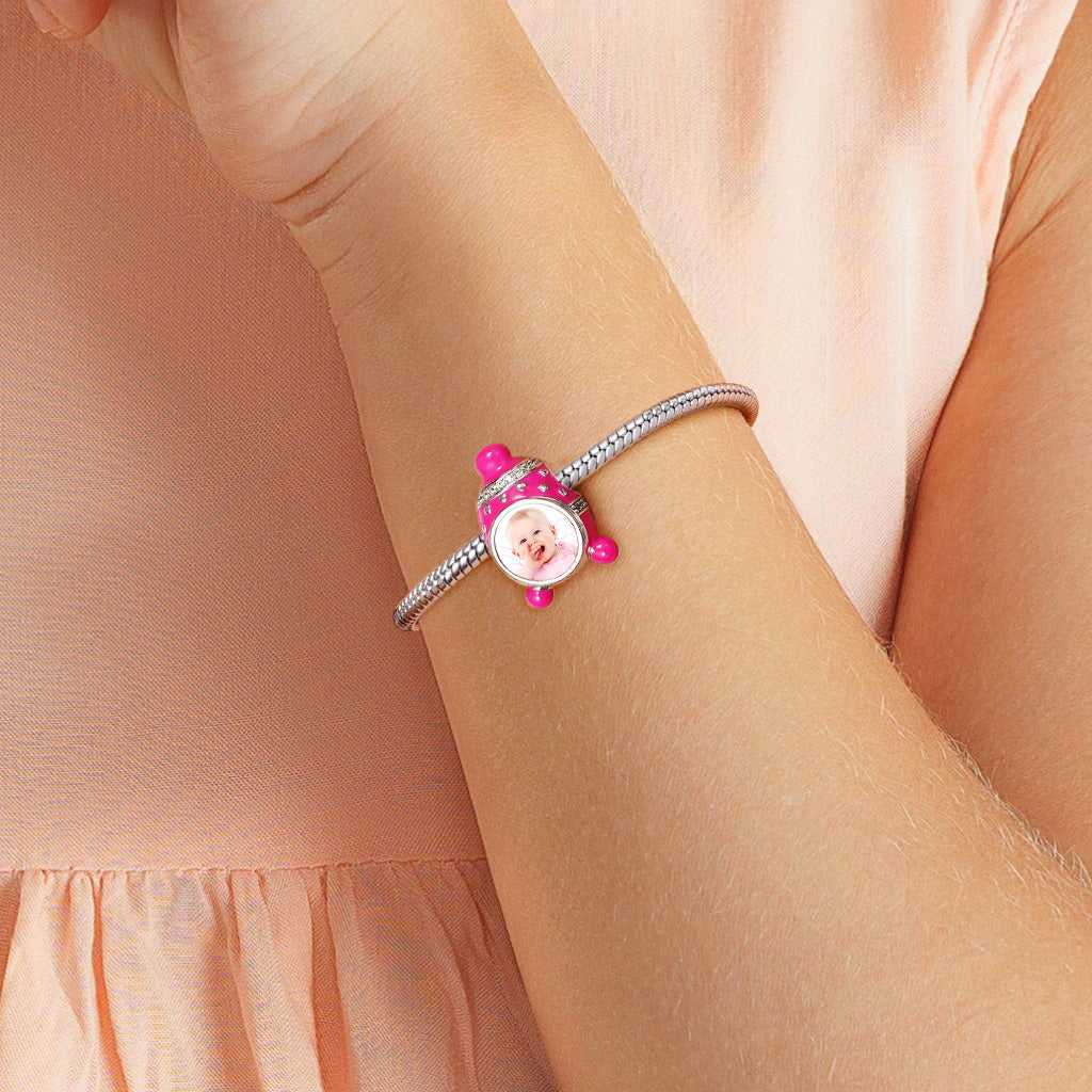 Baby Hat Personalized Photo Charm Bead Sterling Silver_3