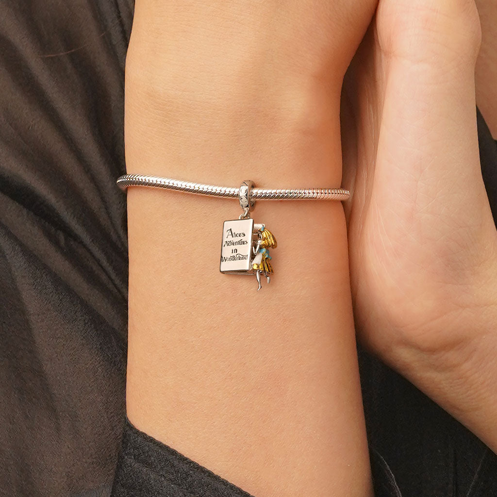 Gnoce Alice Adventure In Wonderland Book Pendant Dangle Charm_6