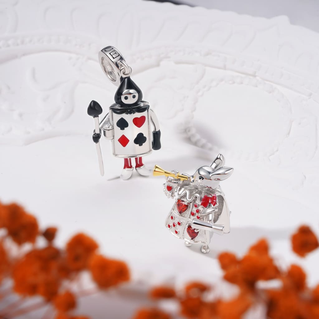 Gnoce Openable Red Heart Playing Card Soldiers Pendant Dangle Charm_5