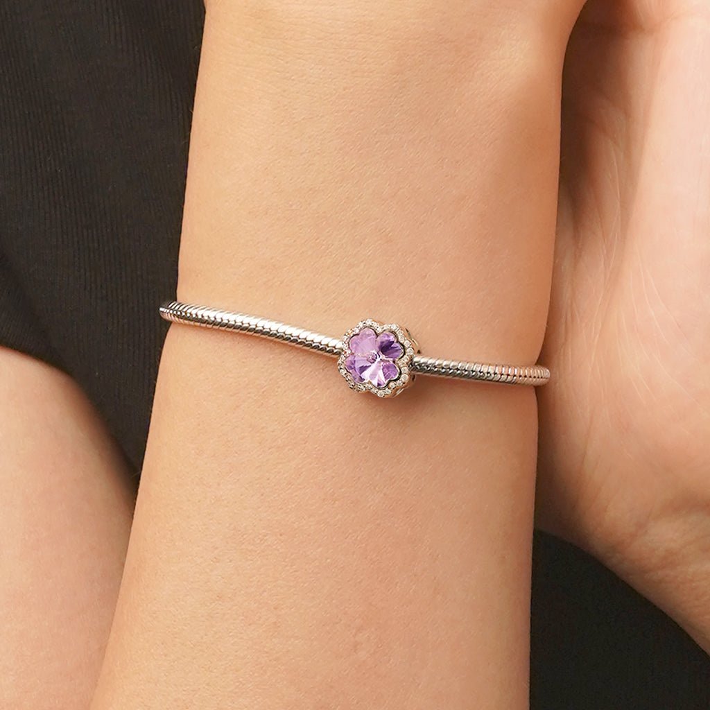 Gnoce Lucky Purple Four-leaf Clover Charm_5
