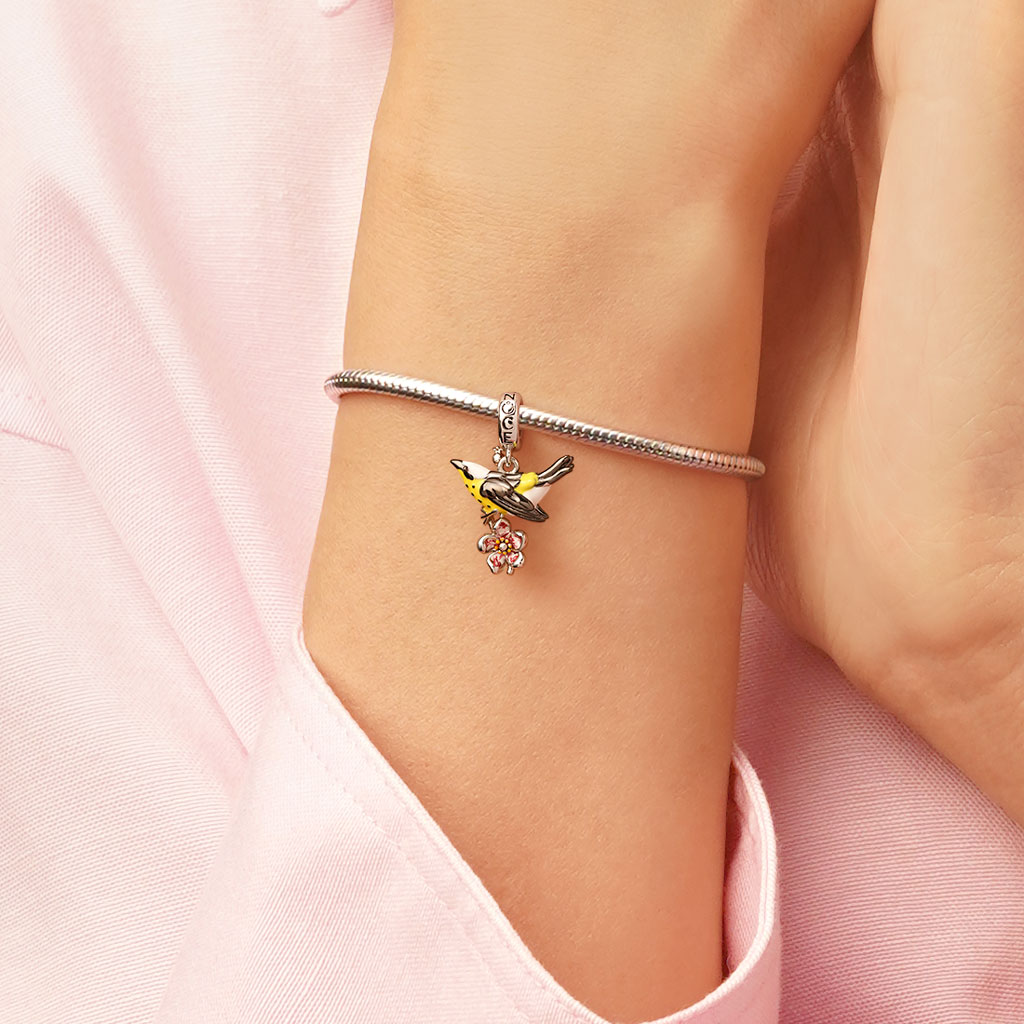 Gnoce Black Oriolus Chinensis Pendant Dangle Charm_6