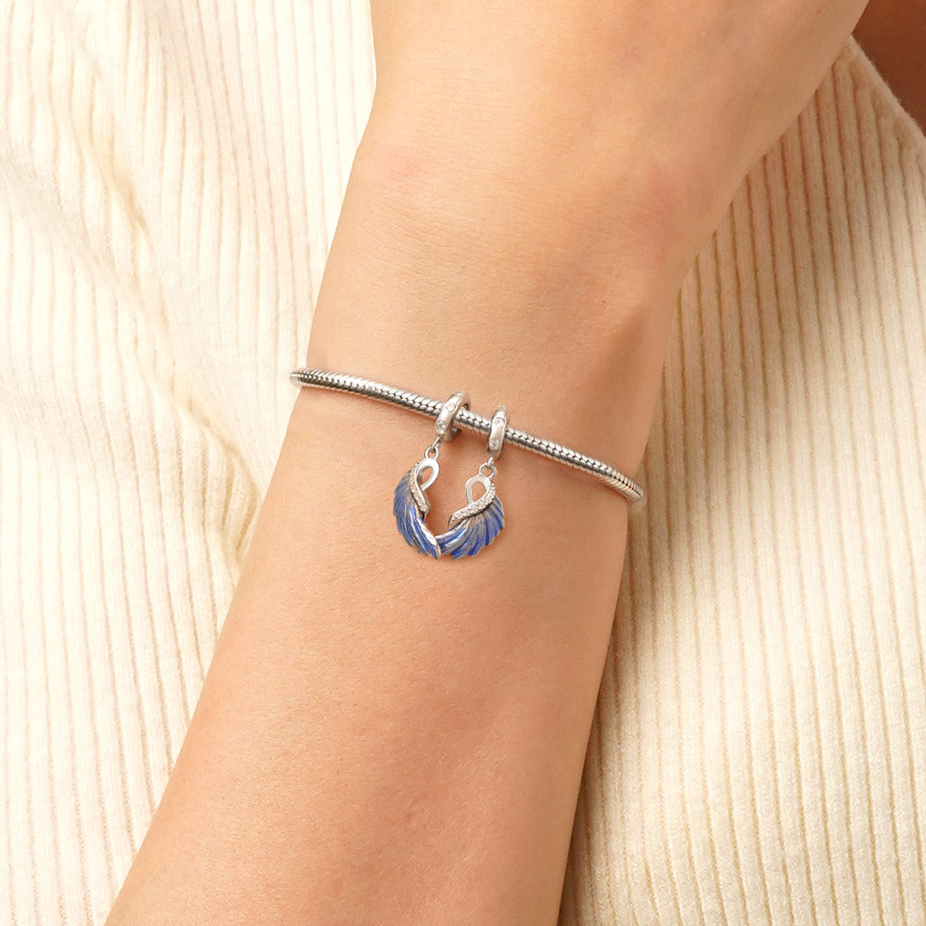 Gnoce Blue Wings Double Pendant Dangle Charm_7