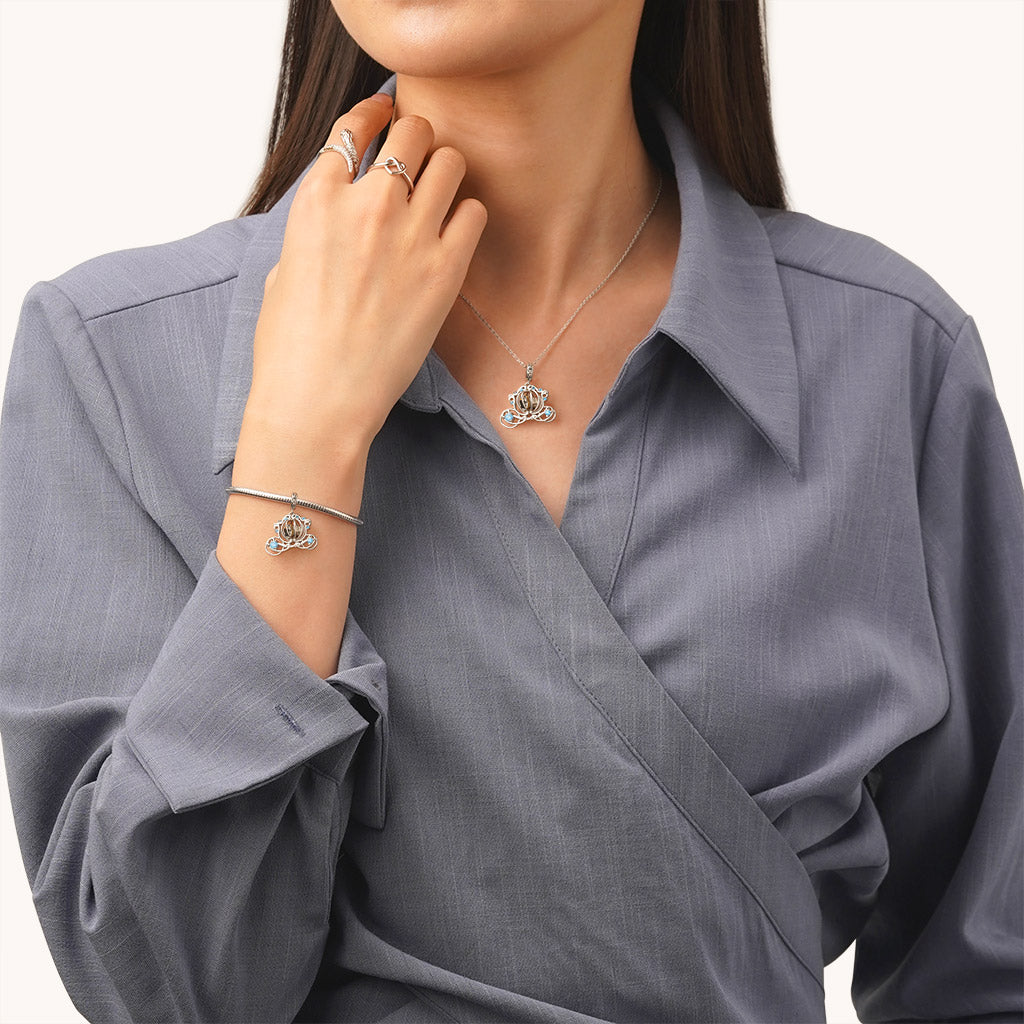 Gnoce Wireless LED Glow Glass Pumpkin Carriage Pendant Dangle Charm_6