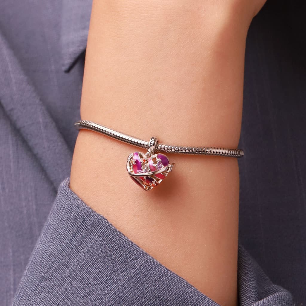 Gnoce Heart Solar System Wireless LED Glow Saturn Pendant Dangle Charm_8