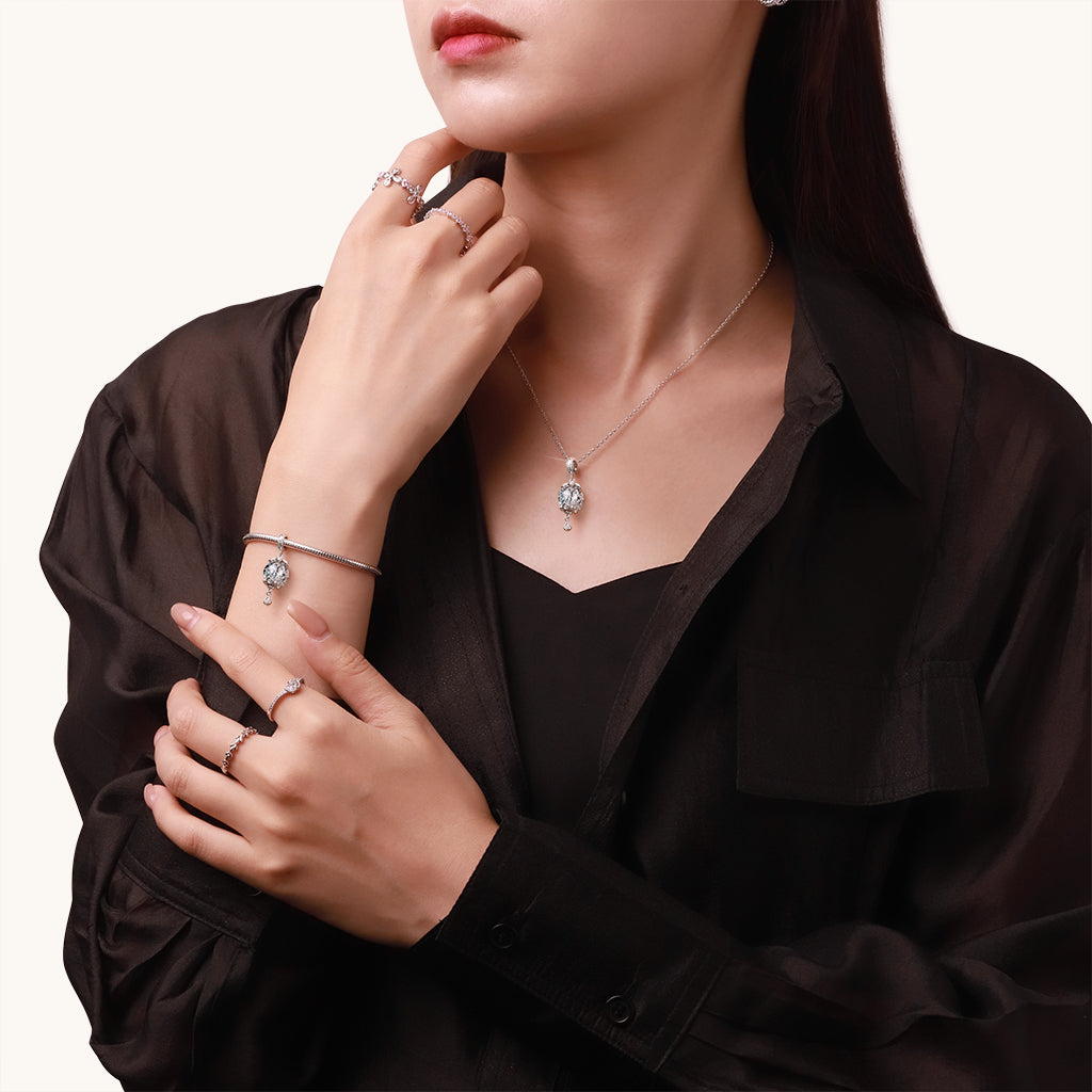 Gnoce Blue Hot Air Balloon Pendant Dangle Charm_4