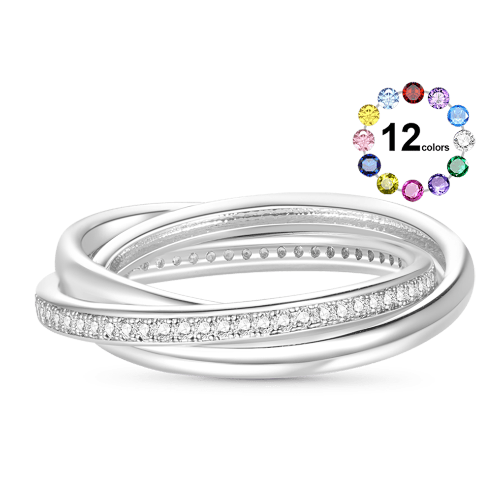 Gnoce Trinity CZ Birthstone Eternity Rings_2