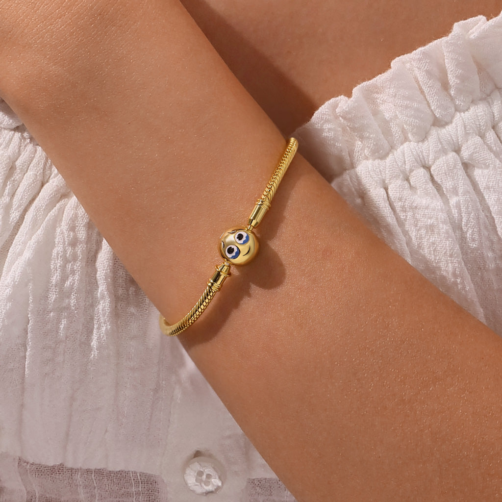 Gnoce emoji Smiling Face & Crying Face Basic Bracelet_7