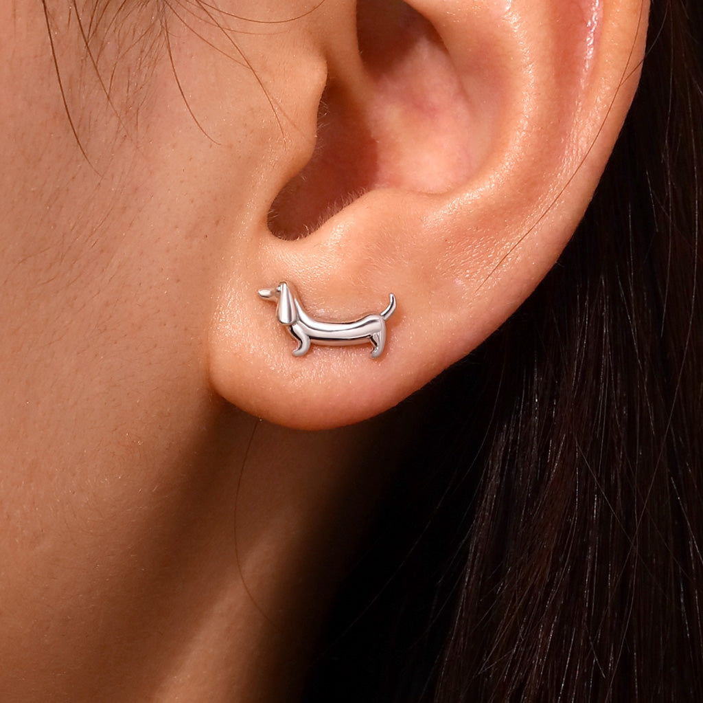 Gnoce Dachshund Dog Stud Earrings_5
