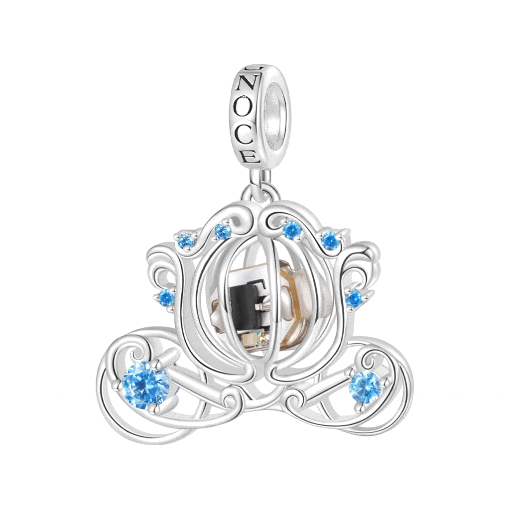 Gnoce Wireless LED Glow Glass Pumpkin Carriage Pendant Dangle Charm_1