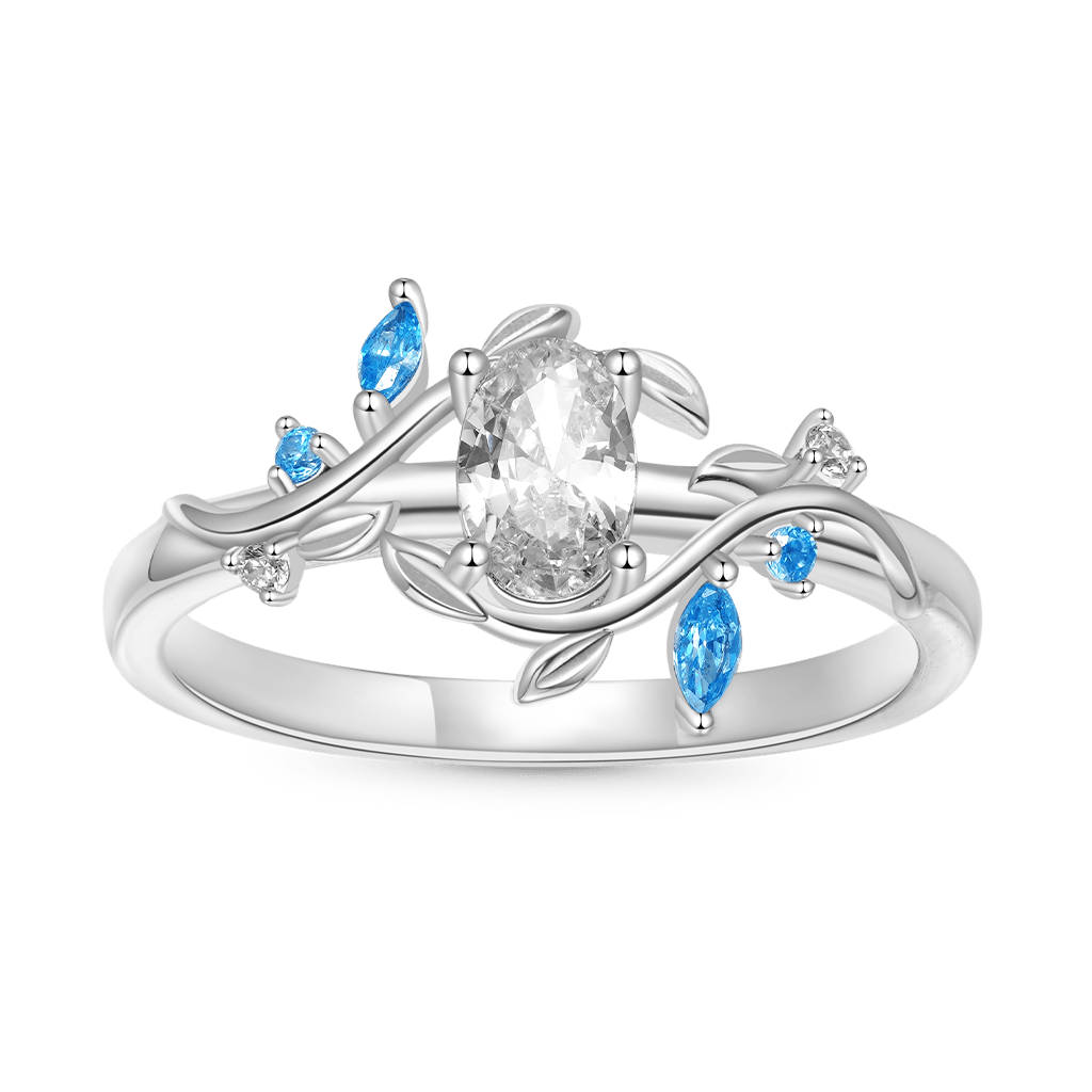 Gnoce Oval-cut Diamond Vine Women's Promise Ring_1