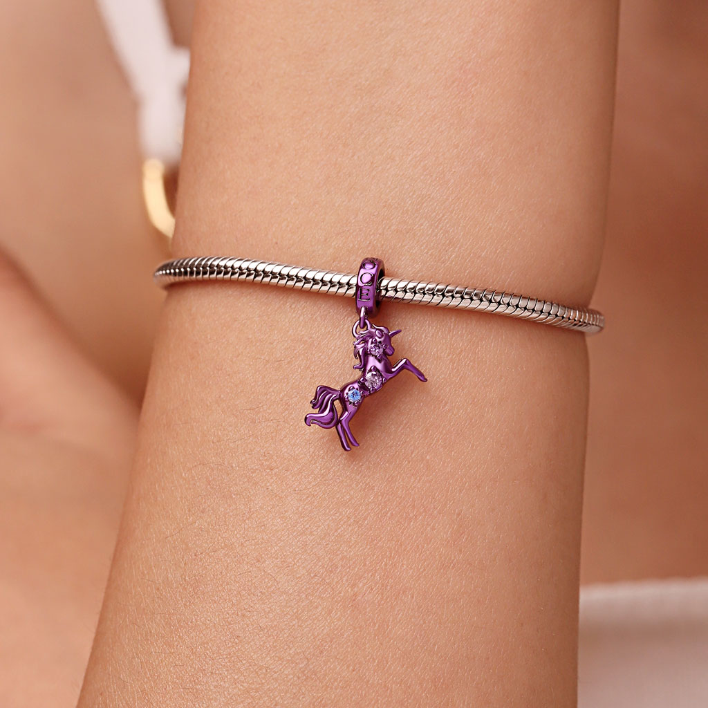 Gnoce Purple Candy Horse Zodiac Pendant Dangle Charm_6