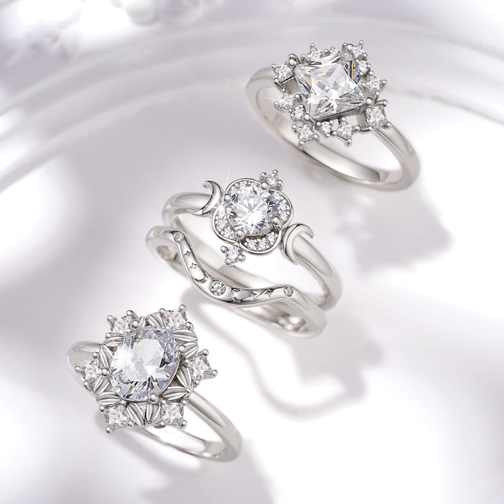 Gnoce Classic Leaf-Cut White Zirconia Ring_3