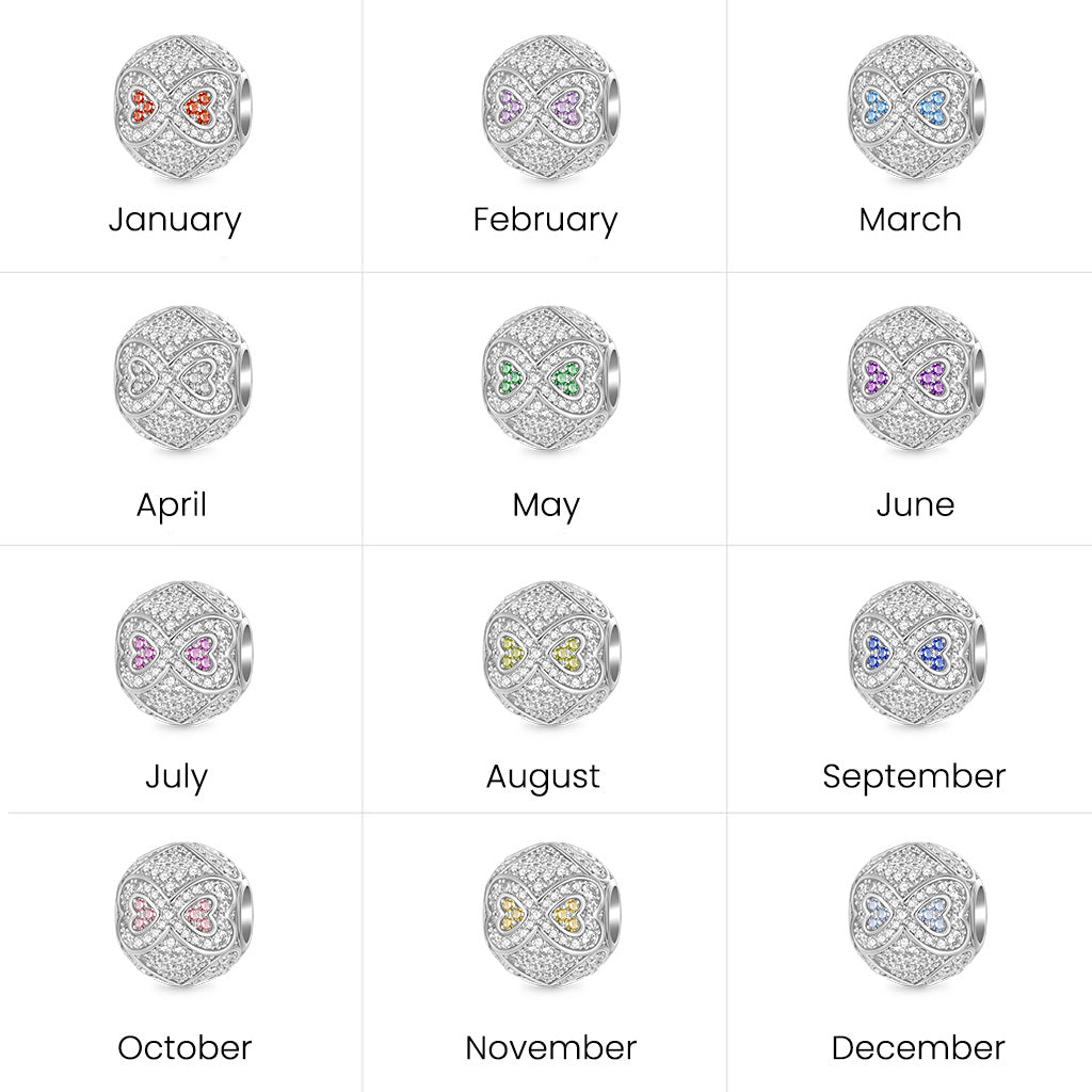 Gnoce Infinite Love Heart Birthstone Round Charm_6