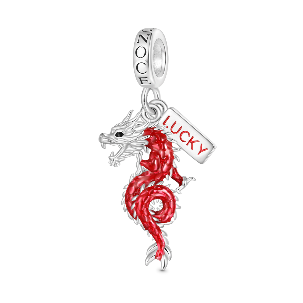 Gnoce Lucky Red Dragon Pendant Dangle Charm_1