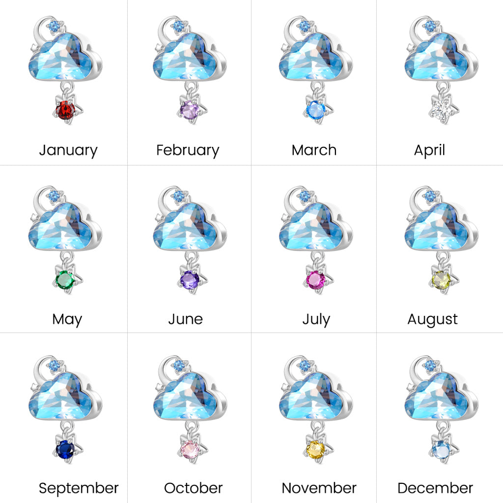 Gnoce Personalized Blue Cloud Star Birthstone Charm_6
