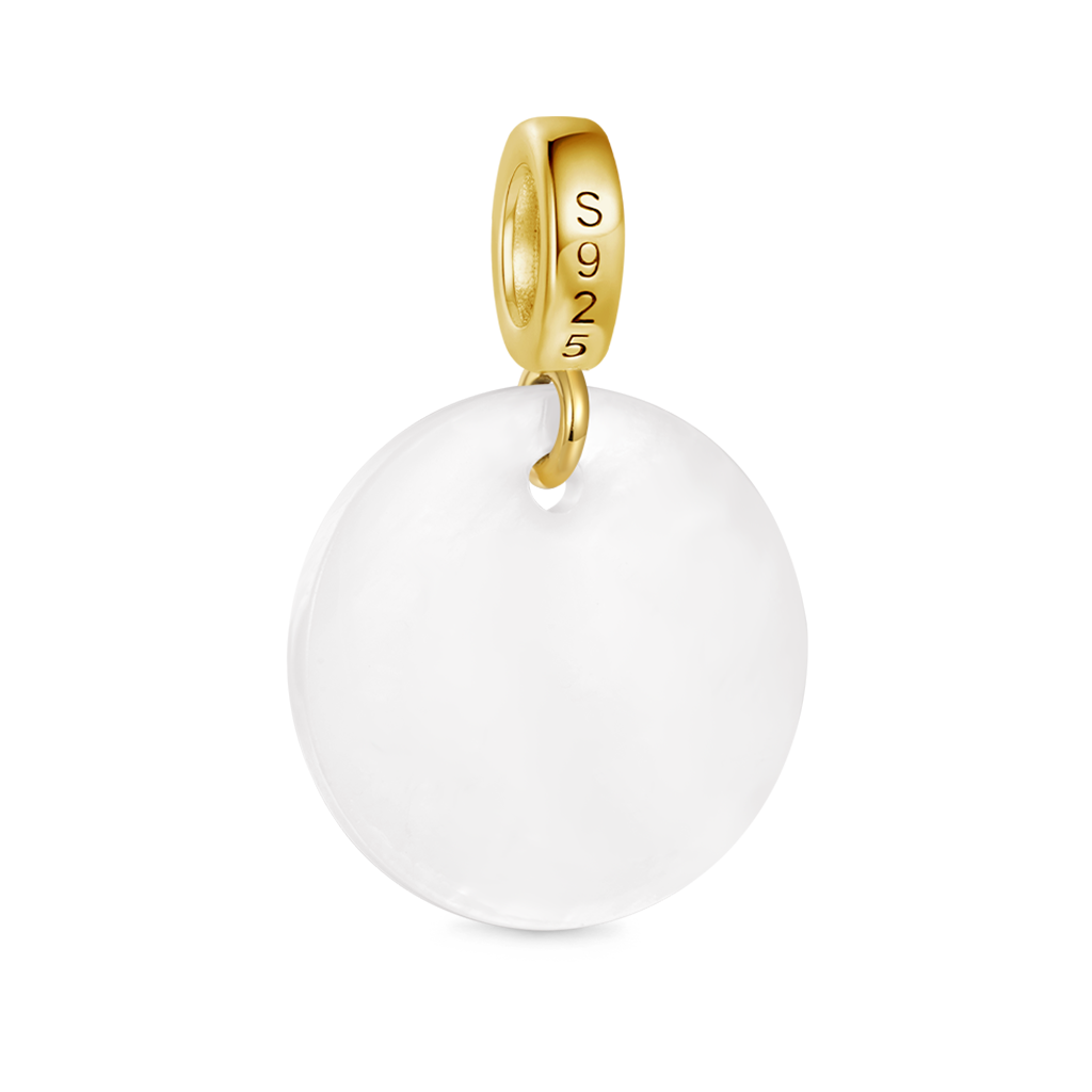 Gnoce Natural Freshwater Shell Round Gold 26 Letters Pendant Dangle Charm_2