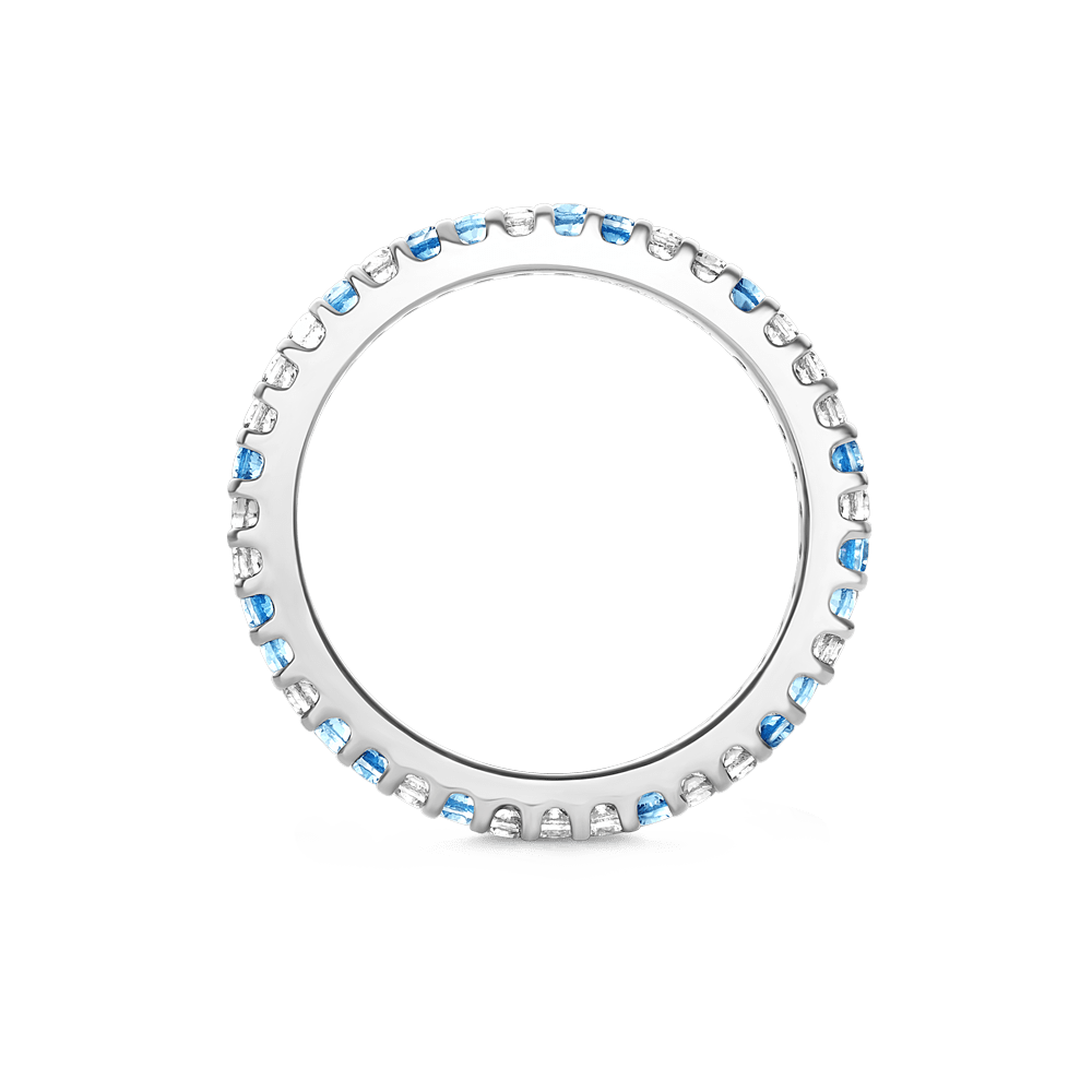 Gradient Blue And White Topaz Eternity Band Ring_4