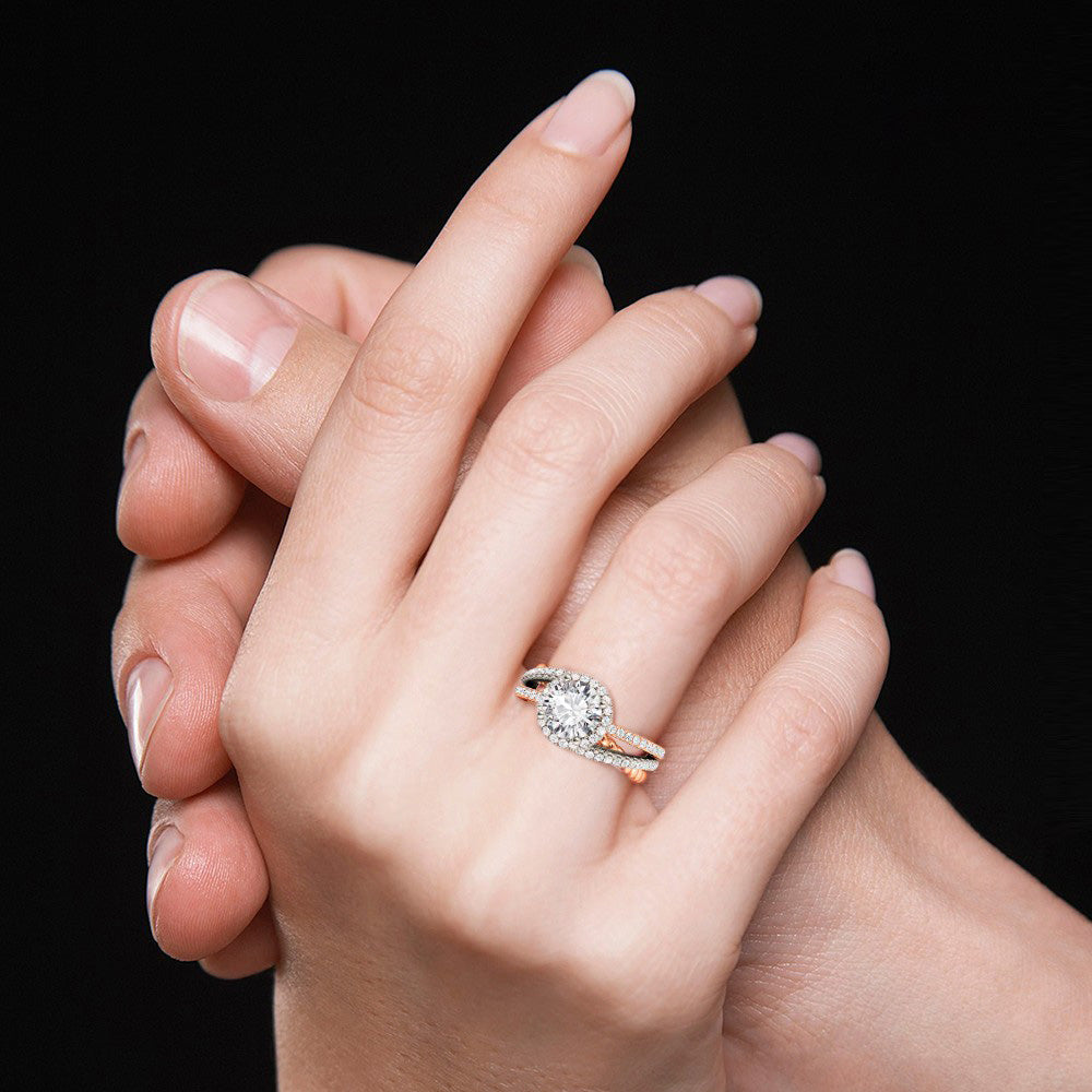 Fancy Round Cut Twisted Rope Crossover Engagement Ring_6