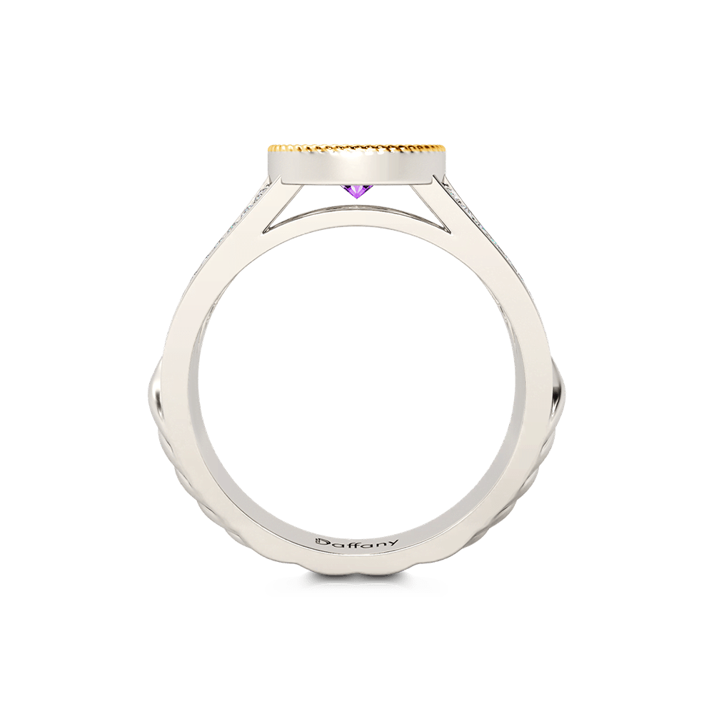 Gnoce Amethyst Double Pear Halo Split Shank Ring_2